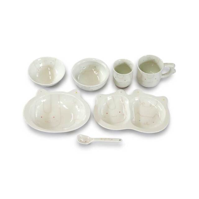 有田焼 色絵 子供食器 7点 フルセット コパン
