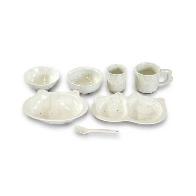 有田焼 色絵 子供食器 7点 フルセット コパン