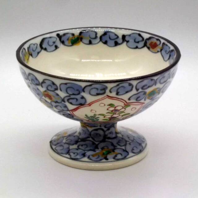 有田焼 渦雲 三方 間取花 高台 小丼