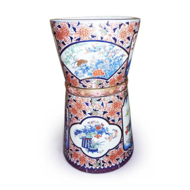 伊万里　染付け「土間火鉢」「立火鉢」　明治〜大正　特注品　極稀少　花器　傘立て 有田焼 錦赤絵 明治古伊万里 杵型 傘立 其泉作