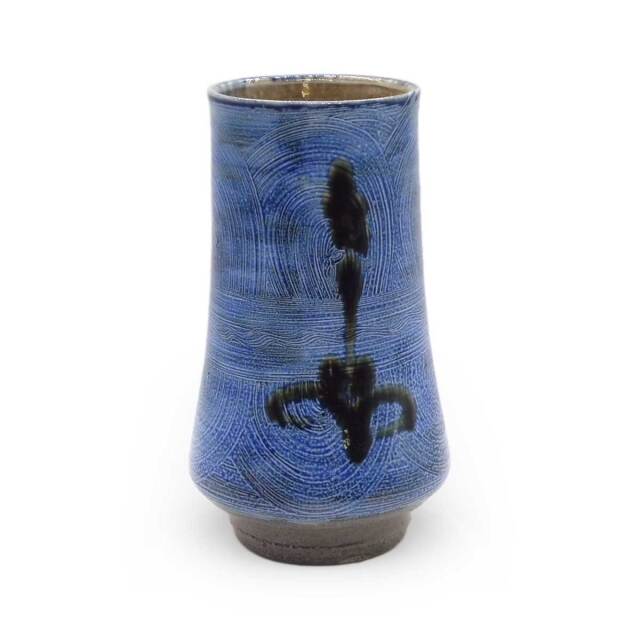 牟田焼 塩釉 青花瓶 丸田正美窯