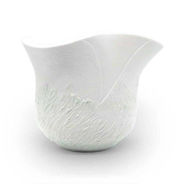 白磁 氷雪の華 花器 松尾博之作