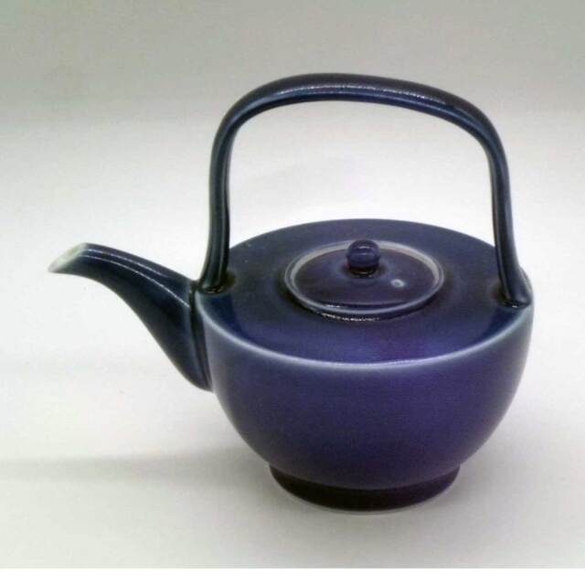 有田焼 瑠璃釉 取っ手付き 酒注ぎ