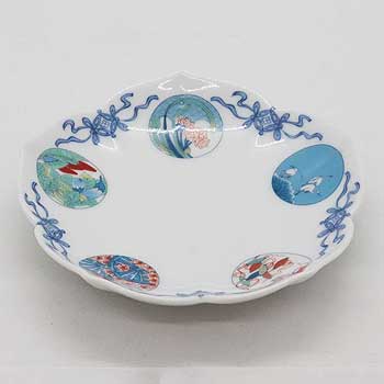 鍋島丸紋桔梗渕小皿