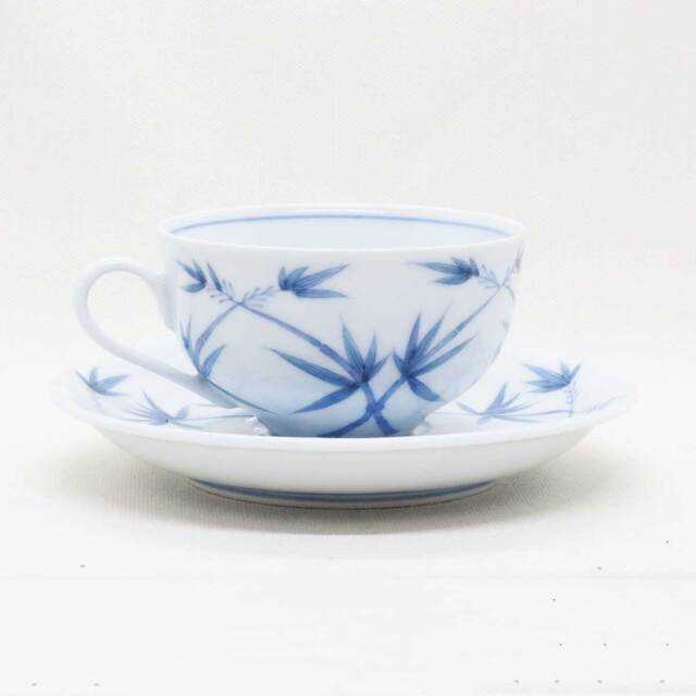 染付竹絵紅茶碗皿