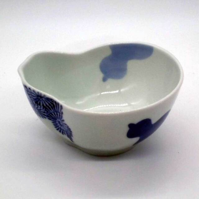 有田焼 染付 三方 瓢箪絵 小鉢
