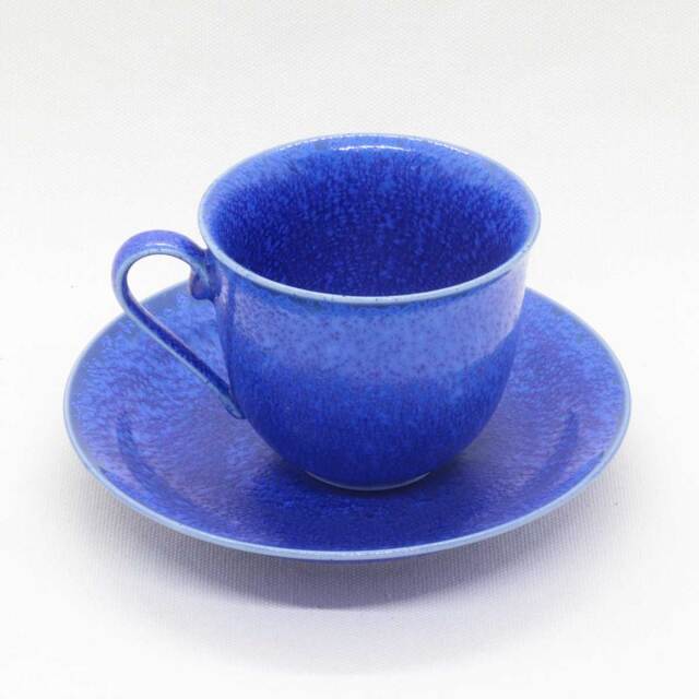 瑠璃水滴花形コーヒー碗皿