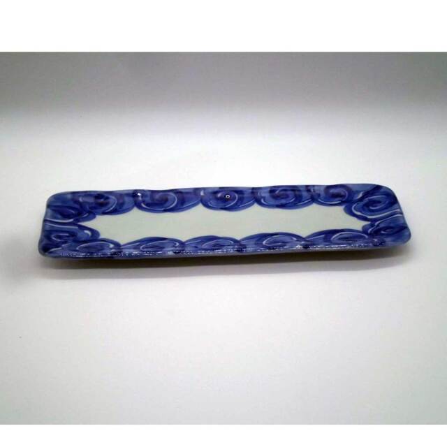 有田焼 染付 渦紋 サンマ皿