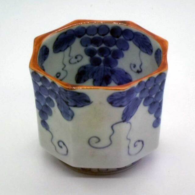 肥前有田焼陶板 肥前有田焼 錦唐花水画枠形向付木箱付15.2/7.6㎝Y0318③N333タサチ