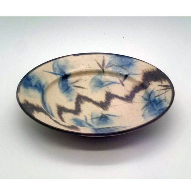 ねずみ志野 笹絵五寸五分 皿