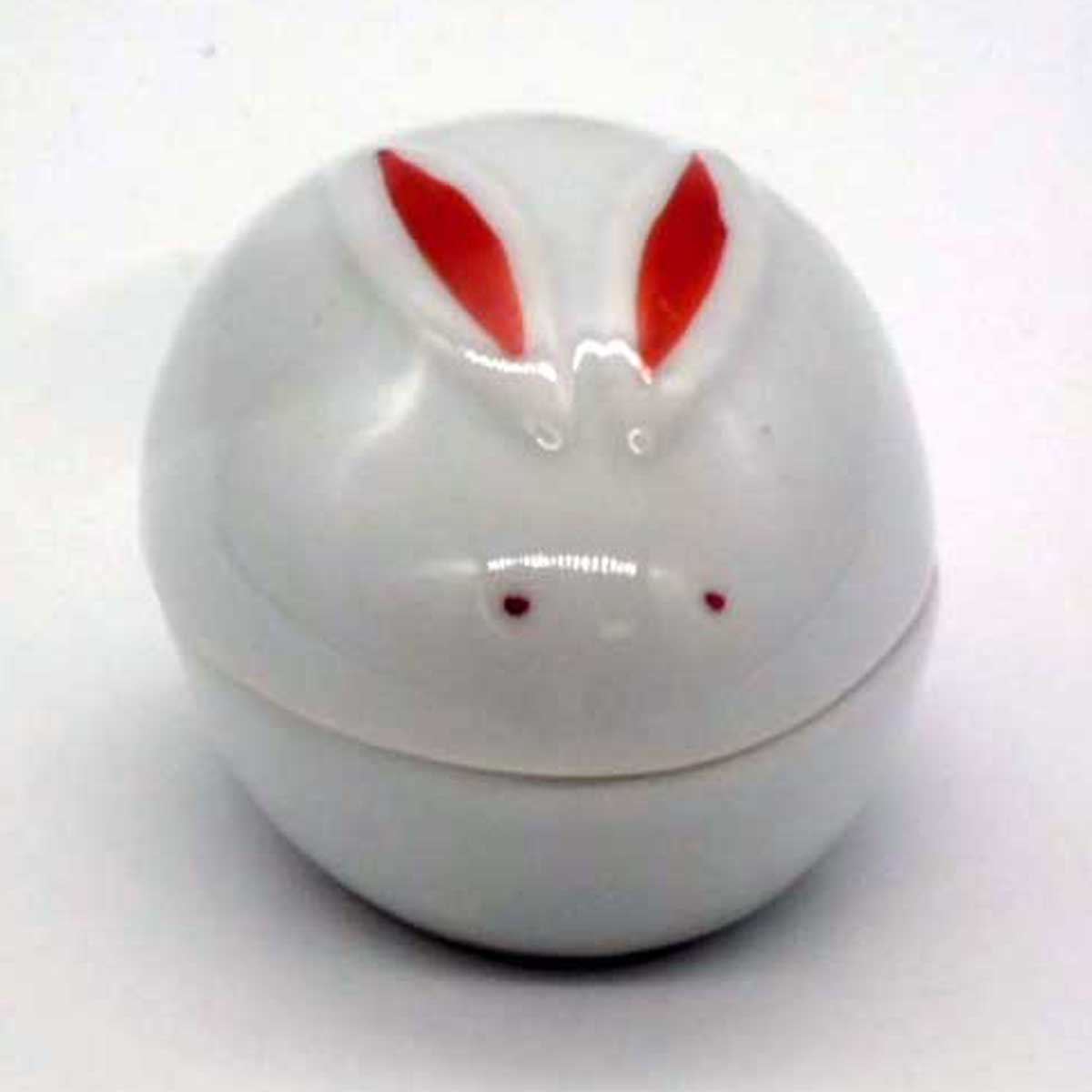 有田焼 うさぎ 珍味入 赤