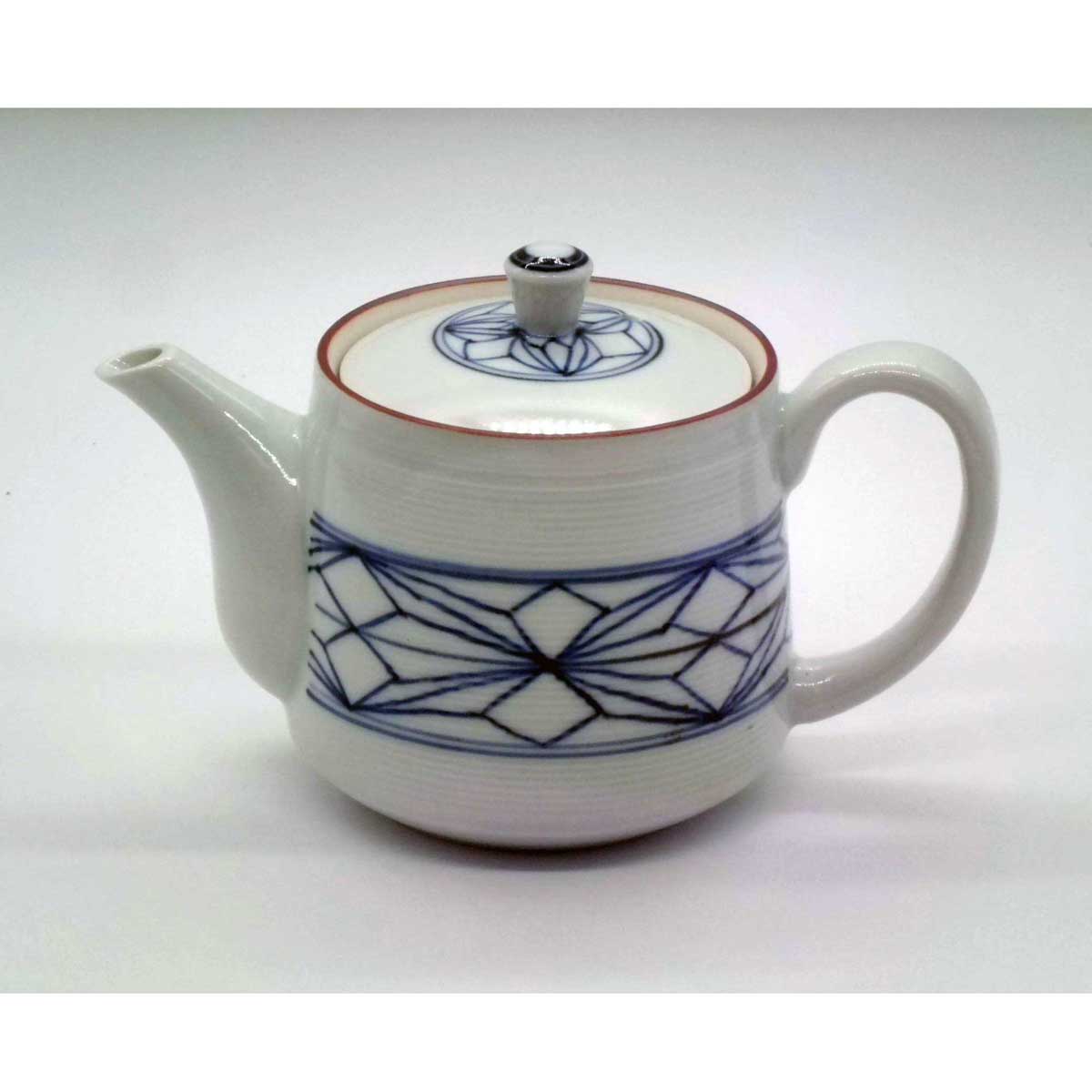 有田焼 染付 帯麻紋 急須 青