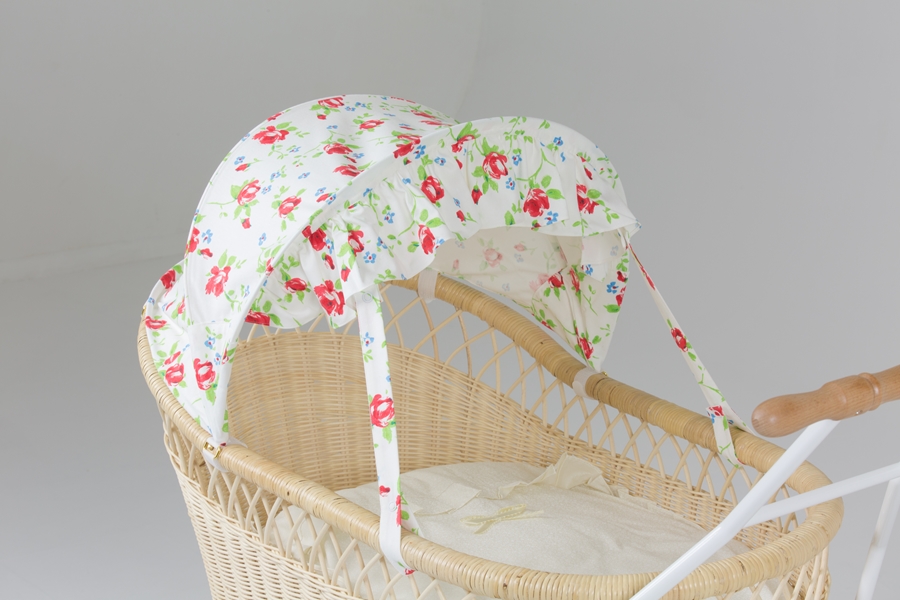 籐・ラタンの乳母車、ベビーカー/サンシェード・幌のみ/ローズ柄/PP-47