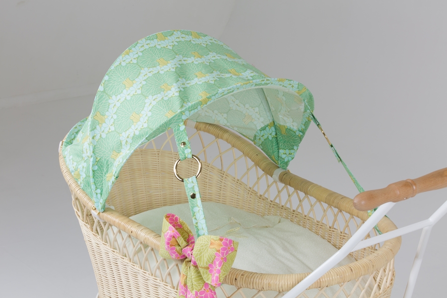 籐・ラタンの乳母車、ベビーカー/サンシェード・幌のみ/モス/PP-44