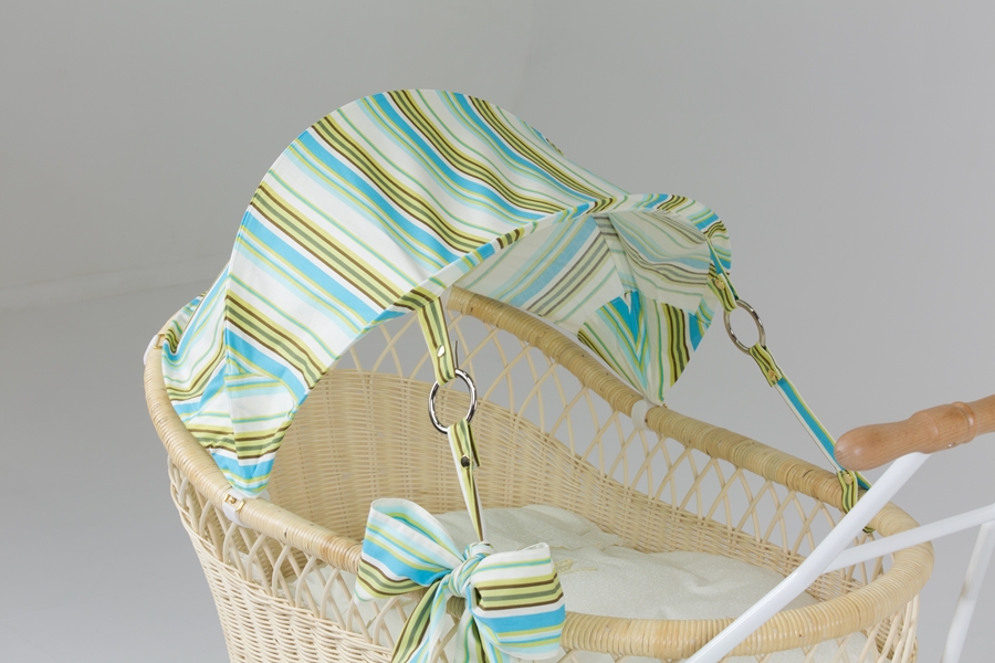 籐・ラタンの乳母車、ベビーカー/サンシェード・幌のみ/ストライプ/PP-45