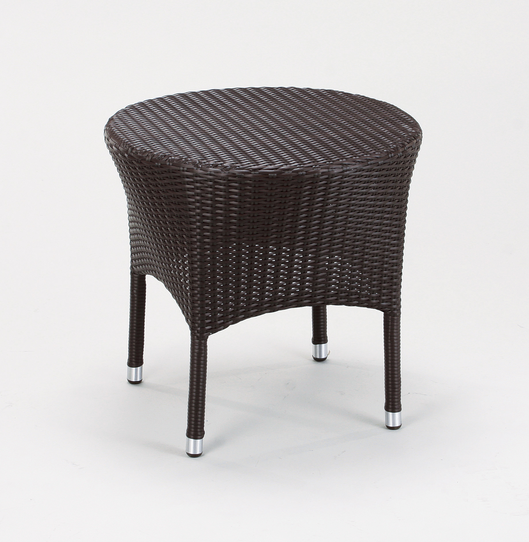 【即納】全天候型人工ラタンのポロカフェテーブル/ダークブラウン・クリーム・ホワイト色/55丸X高さ５２「ｃｍ/MZ-55