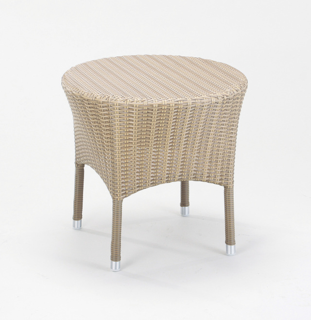 即納】全天候型人工ラタンのポロカフェテーブル/ダークブラウン