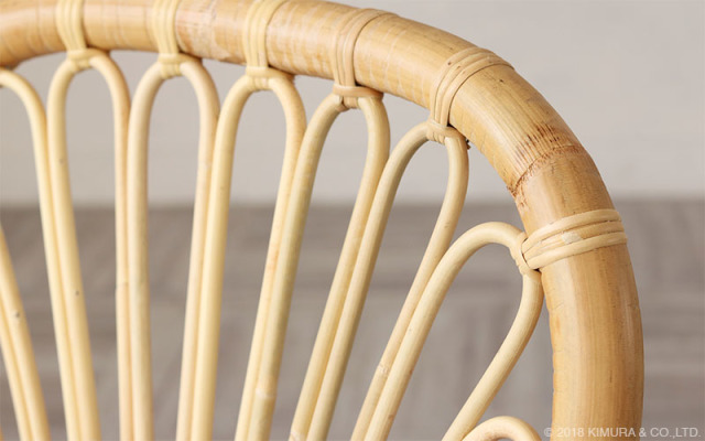 籐・ラタンのアームレスダイニングチェア クッション付/椅子/W43×D56