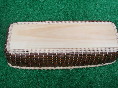 籐・ラタンのトレーバスケット/長方形/深いタイプ/幅27CM・奥行き11CM