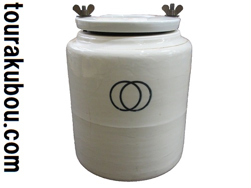 【中古】 ポットミル用ポット5L φ240mm 大小磁器玉付 パッキン新品交換済＜入荷〇＞