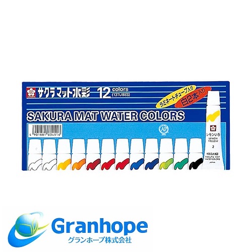 ぶんけい 絵の具 箱入 ラミネートチューブ12色 13本入 白のみ2本