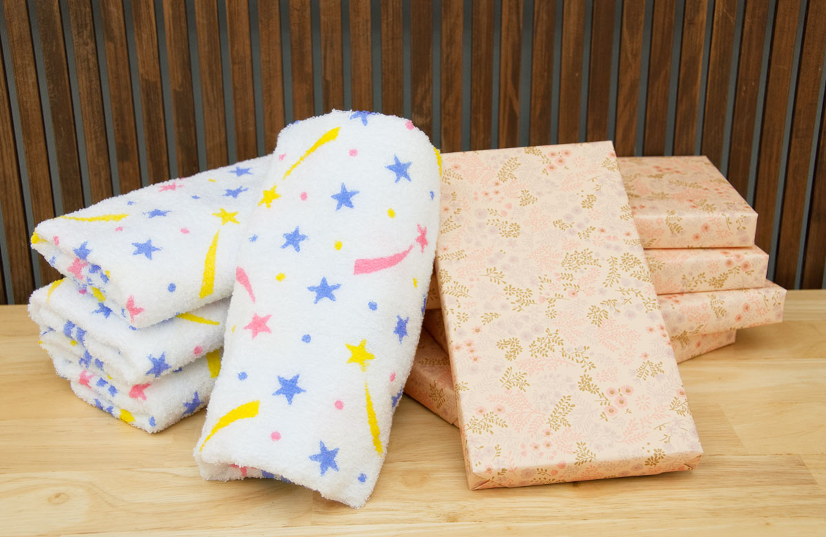 星柄フェイスタオル箱入り