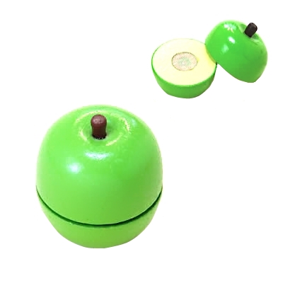 【おもちゃのジャンボ】 木のおもちゃ おままごと 食材 青りんご ミニキッチン 拡張パーツ 木製玩具 通販 販売