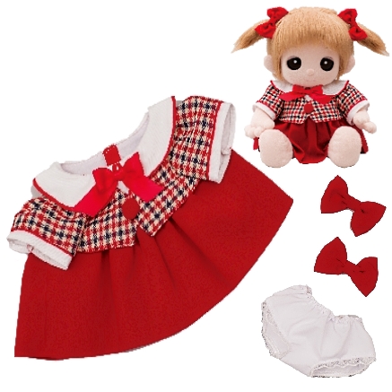 ユメル/YUMEL 夢の子ネルル ネルル ミルル 夢の子コレクション 42 ベルベット風ワンピース （リボン・パンツ付） 服