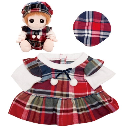 【おもちゃのジャンボ】 夢の子コレクション40 チェック柄ワンピース 帽子付き お洋服 ユメル ネルル ミルル 通販 販売