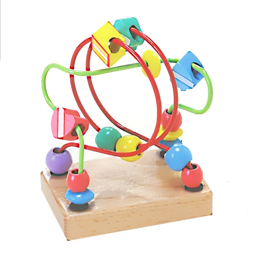 おもちゃのジャンボ 木のおもちゃ くねくねミニ グリーン ルーピング ビーズコースター 木製玩具 通販 販売