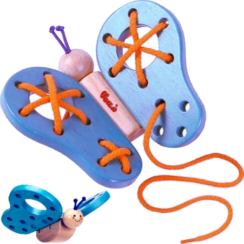 【おもちゃのジャンボ】 木のおもちゃ 木製 ちょうちょのひもとおし 指先を使い集中力を養おう 教育・知育玩具 通販・販売