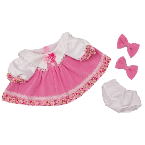 ユメル/YUMEL 夢の子ネルル ネルル ミルル 夢の子コレクション 42 ピンクワンピース （リボン・パンツ付） 服