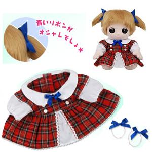 夢の子コレクション 22 赤チェック レトロワンピース
