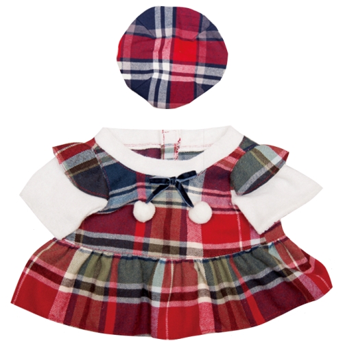 【おもちゃのジャンボ】 夢の子コレクション40 チェック柄ワンピース 帽子付き お洋服 ユメル ネルル ミルル 通販 販売