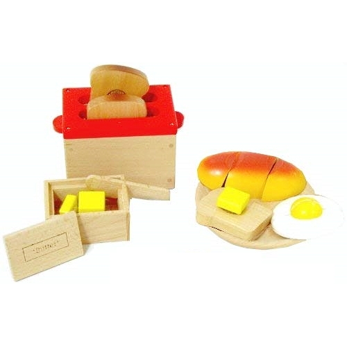 【おもちゃのジャンボ】 木のおもちゃ ミニキッチン パン トースター バター 皿 木製玩具 おままごと 食材 通販 販売