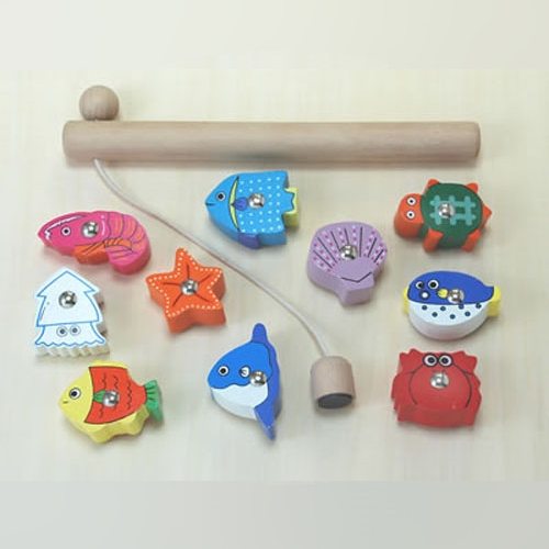 木のおもちゃ たいりょう魚つりセット （木箱なし）