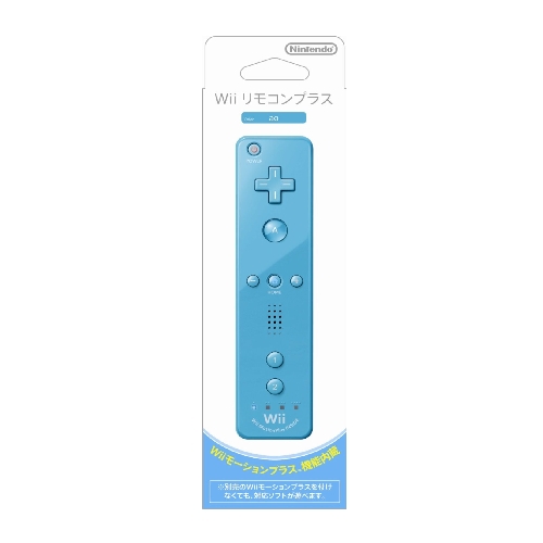 ニンテンドー Wii リモコンプラス アオ （Wiiリモコンジャケット付き）