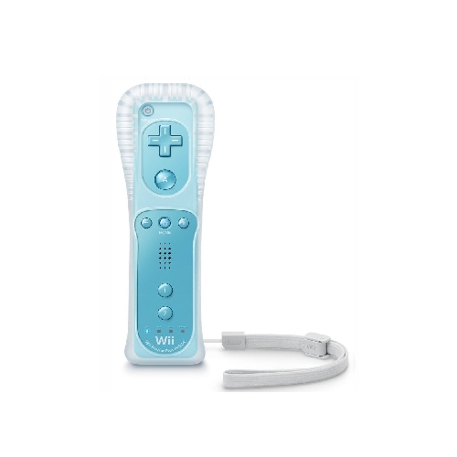 ニンテンドー Wii リモコンプラス アオ （Wiiリモコンジャケット付き）