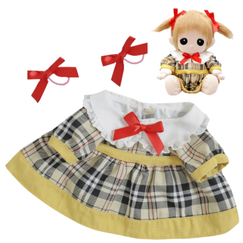【おもちゃのジャンボ】 夢の子コレクション34 チェック柄ワンピース（リボン付き） お洋服 ユメル ネルル ミルル 通販 販売