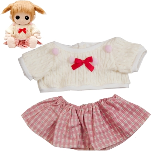 【おもちゃのジャンボ】 夢の子コレクション37 手編み風セーター＆チェック柄スカート お洋服 ユメル ネルル ミルル 通販 販売