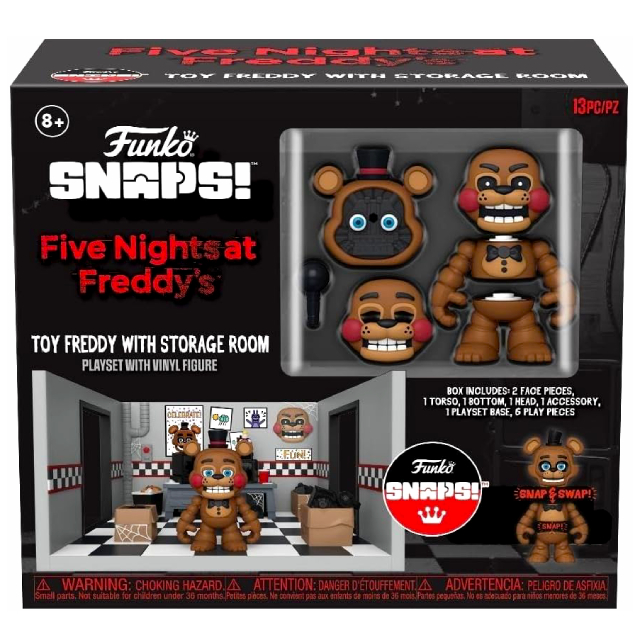 FNAF ファイブ・ナイツ・アット・フレディーズ ファンコ スナップス! スナップ&スワップ フィギュア プレイセット トイ・フレディ with ストレージルーム