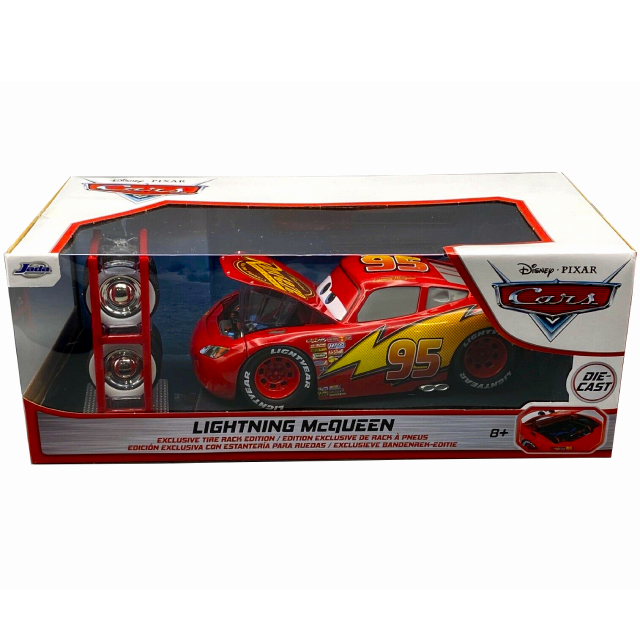 ディズニー ピクサー カーズ ジェイダトイズ メタルズ 1/24 スケール ダイキャスト カー ライトニング・マックイーン with タイヤ・ラック