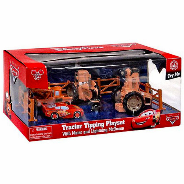 ディズニー ピクサー カーズ USディズニーパーク限定 PVC ミニカー トラクター・ティッピン プレイセット