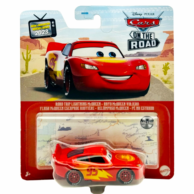 ディズニー ピクサー カーズ・オン・ザ・ロード 2023 マテル 1/55スケール ダイキャスト ミニカー 1パック ロード・トリップ ライトニング・マックイーン