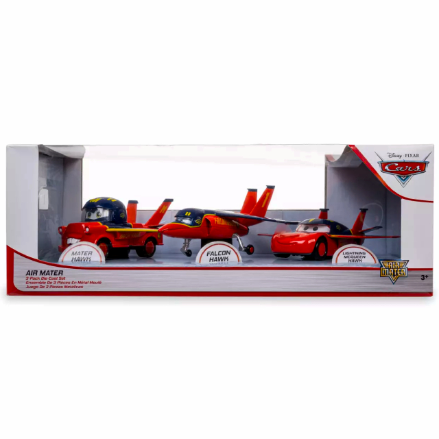ディズニー ピクサー カーズ トゥーン メーターの世界つくり話 2022 USディズニーストア限定 ダイキャスト ミニカー 3パック 飛行機メーター (ライトニング・マックイーン・ホーク & メーター・ホーク & ファルコン・ホーク) 【パッケージダメージあり】