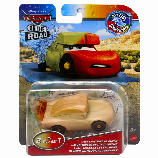 ディズニー ピクサー カーズ・オン・ザ・ロード 2023 マテル 1/55スケール ミニカー カラーチェンジャーズ1パック ケイブ ライトニング・マックイーン