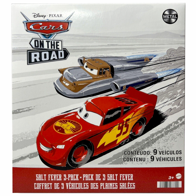 ディズニー ピクサー カーズ・オン・ザ・ロード 2023 マテル 1/55スケール ダイキャスト ミニカー ソルト・フィーバー 9パック 【パッケージダメージあり】