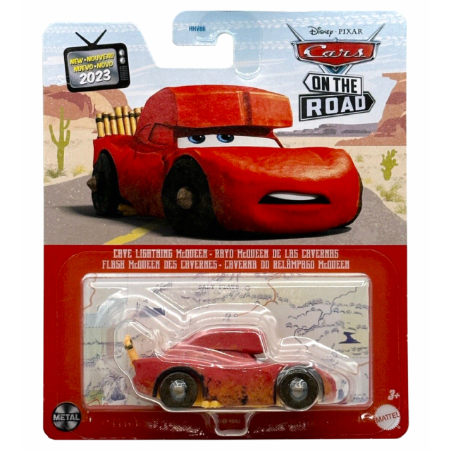 ディズニー ピクサー カーズ・オン・ザ・ロード 2023 マテル 1/55スケール ダイキャスト ミニカー 1パック ケイブ ライトニング・マックイーン