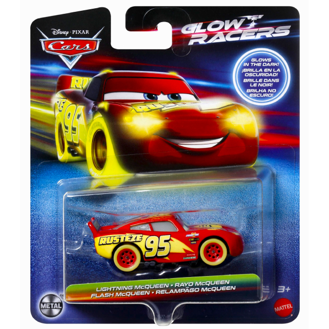 ディズニー ピクサー カーズ 2023 マテル 1/55スケール ダイキャスト ミニカー “グロウ・レーサーズ” 1パック ライトニング・マックイーン