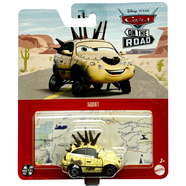ディズニー ピクサー カーズ・オン・ザ・ロード 2023 マテル 1/55スケール ダイキャスト ミニカー 1パック スクアット